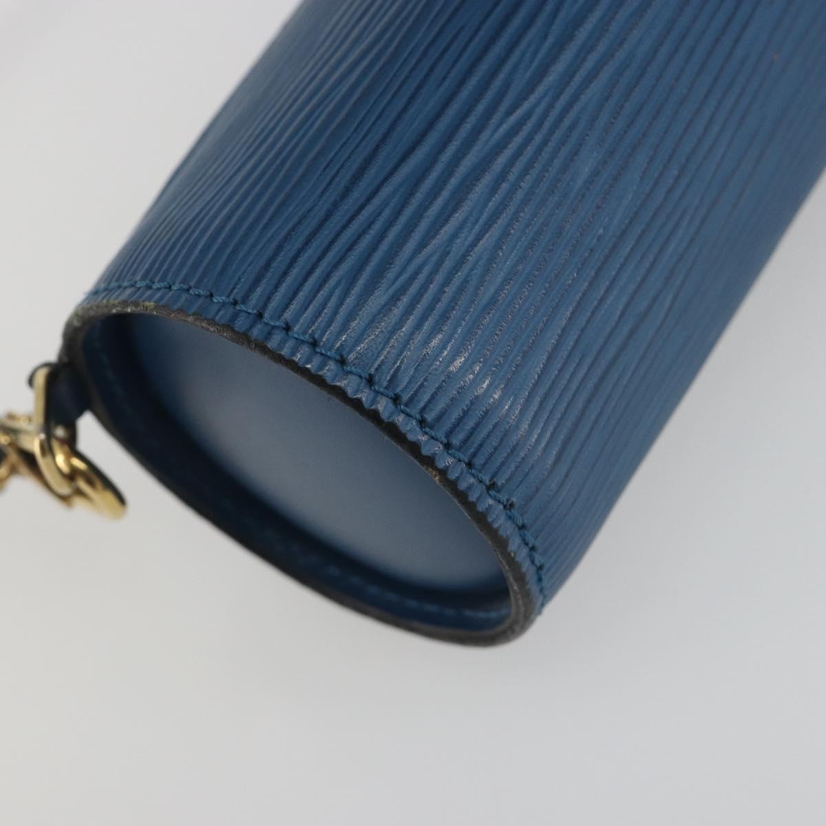 LOUIS VUITTON Epi Soufflot Pouch Blue LV Auth 196216