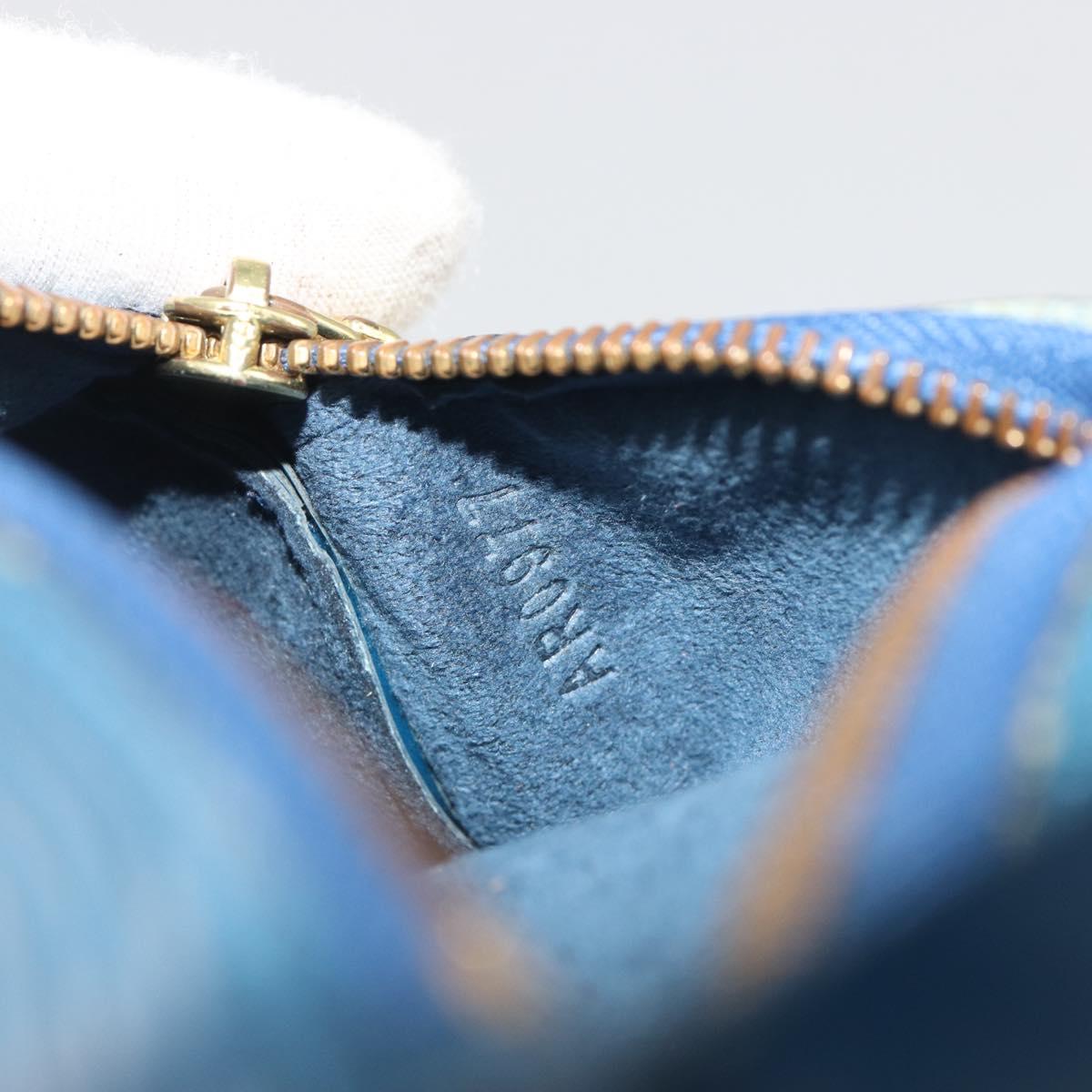 LOUIS VUITTON Epi Soufflot Pouch Blue LV Auth 196216