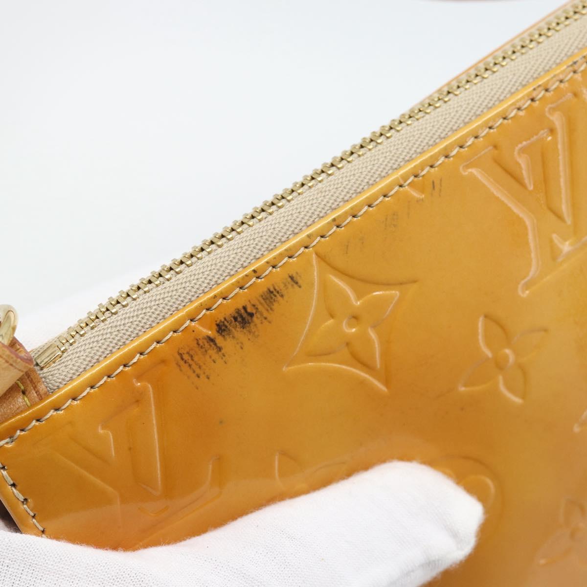 LOUIS VUITTON Monogram Vernis Lexington Accessory Pouch Beige M91010 Auth 196220