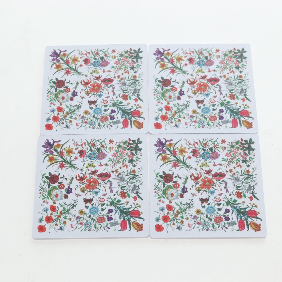 GUCCI Flora Coaster Set White Auth 196229M