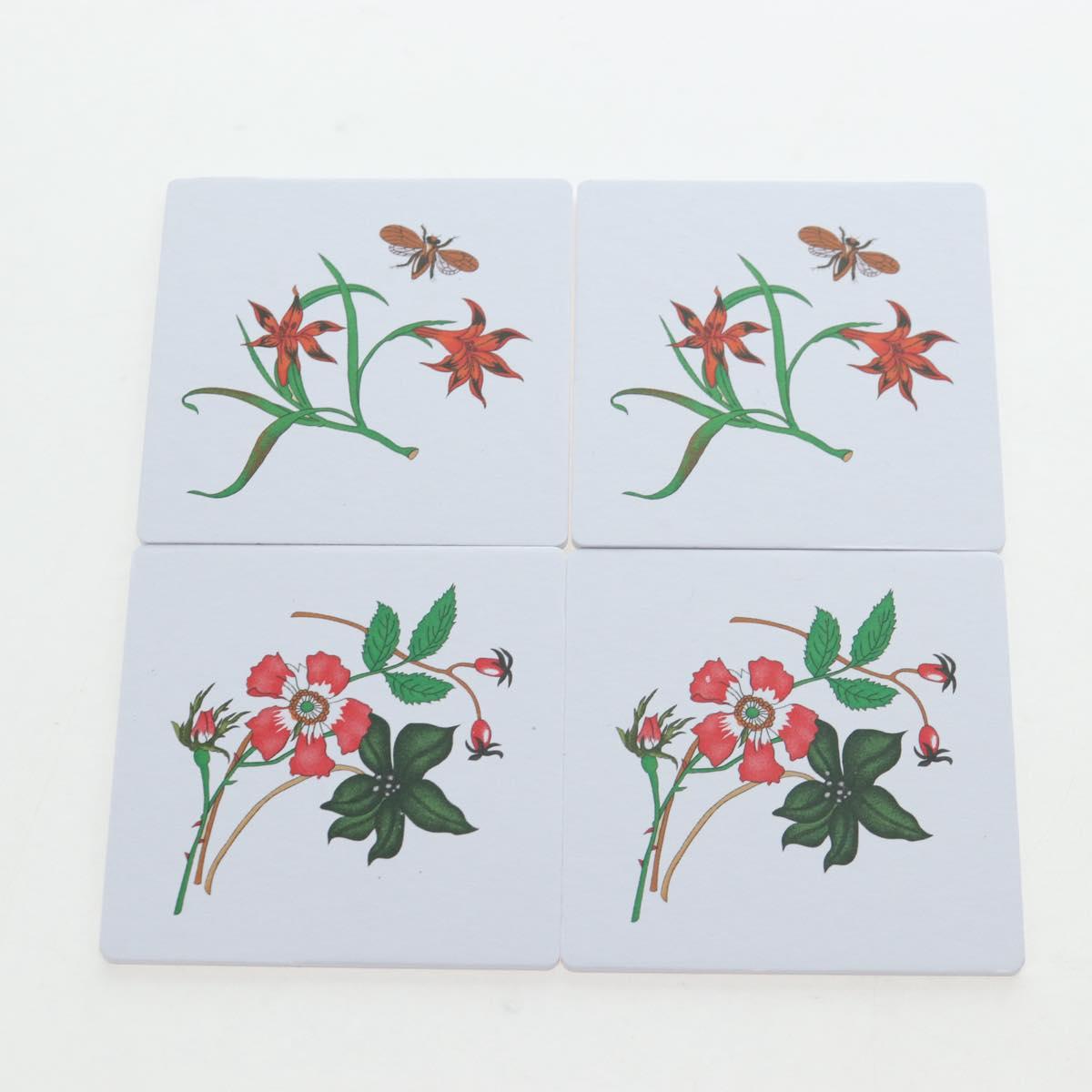 GUCCI Flora Coaster Set White Auth 196229M