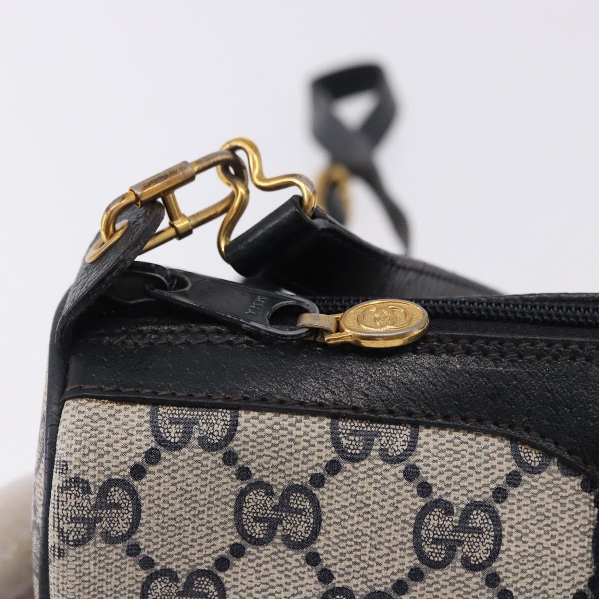 GUCCI GG Supreme Sherry Line Shoulder Bag PVC Navy Gold 89 02 018 Auth 196238