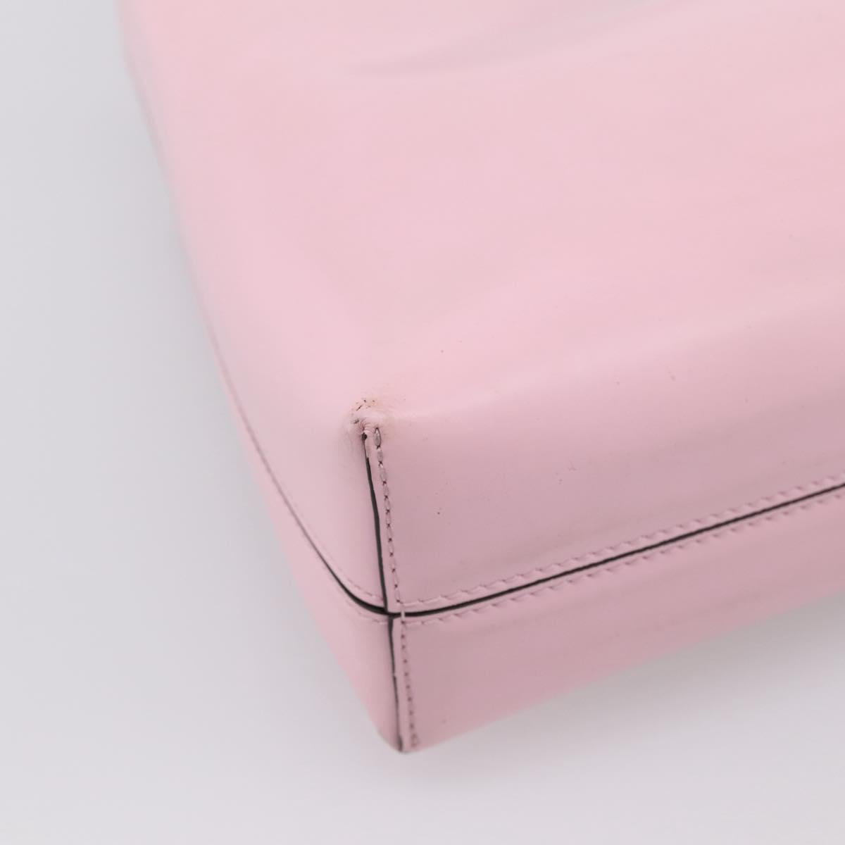 Salvatore Ferragamo Gancini Shoulder Bag Leather Pink Silver Auth 196250