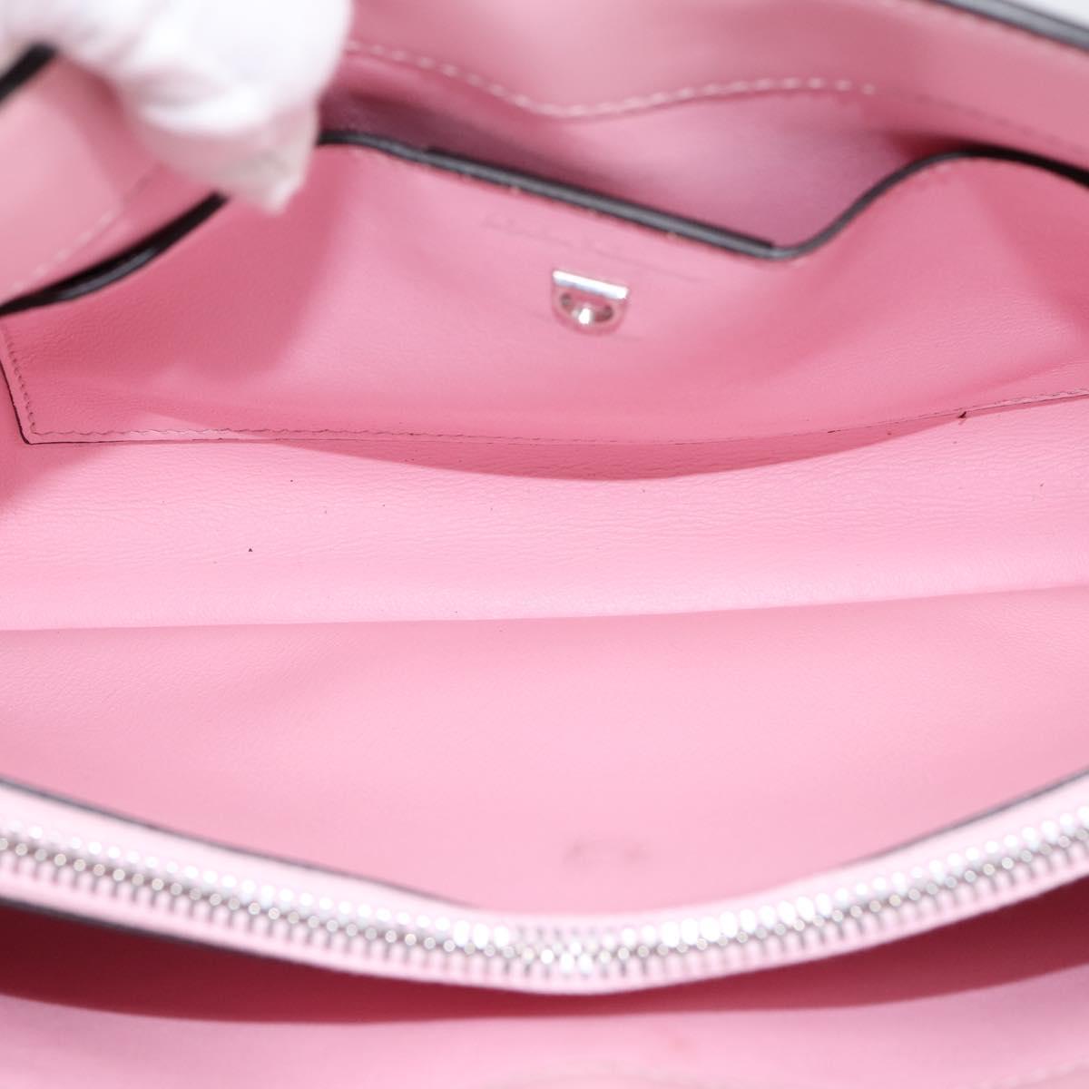 Salvatore Ferragamo Gancini Shoulder Bag Leather Pink Silver Auth 196250