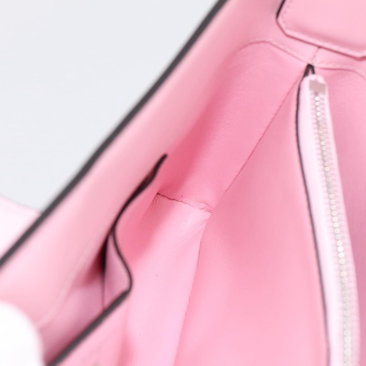Salvatore Ferragamo Gancini Shoulder Bag Leather Pink Silver Auth 196250