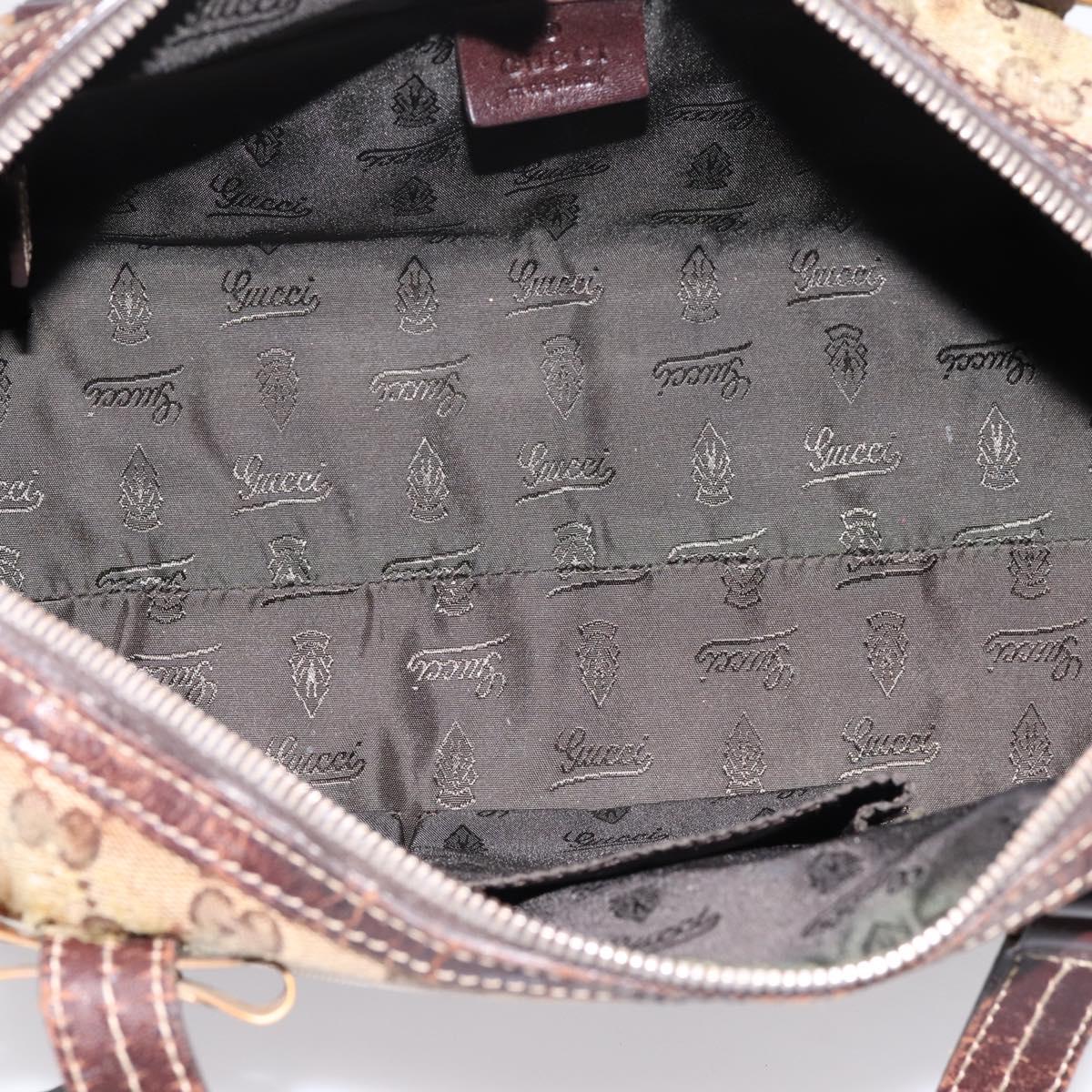 GUCCI GG Crystal Hand Bag Coated Canvas Beige Gold 181487 Auth 196257