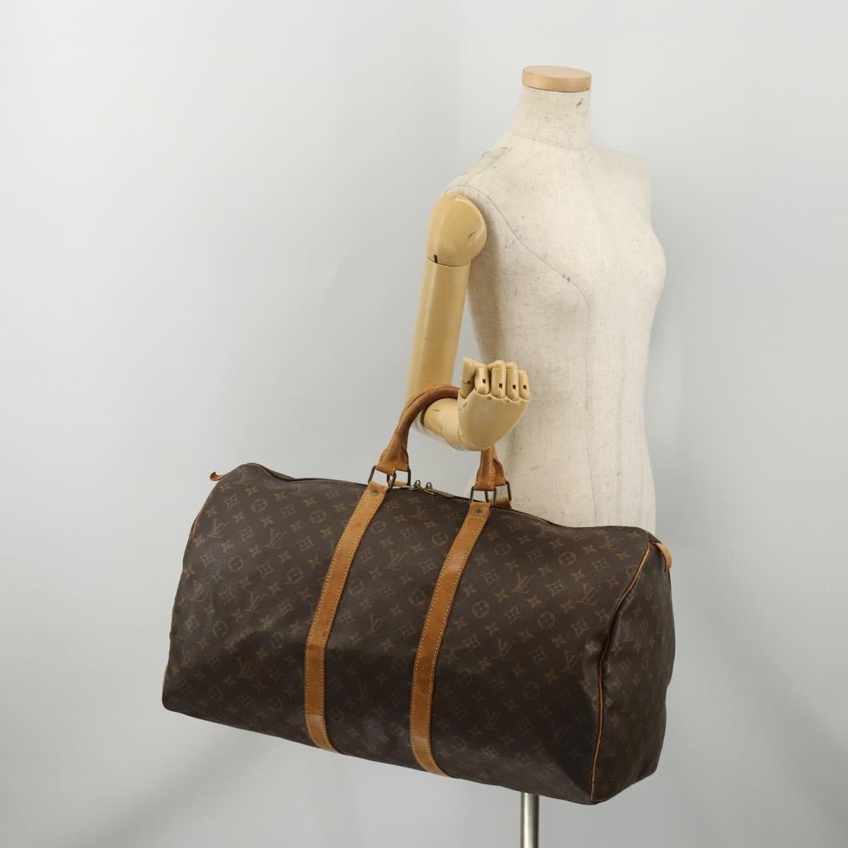 LOUIS VUITTON Monogram Keepall 55 Boston Bag M41424 LV Auth 196261
