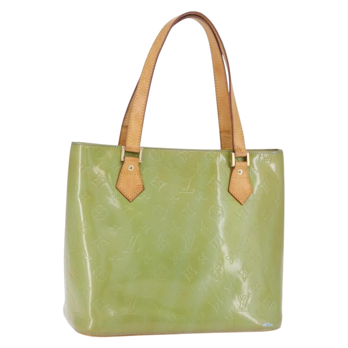 LOUIS VUITTON Monogram Vernis Houston Hand Bag Baby Blue M91005 LV Auth 196264
