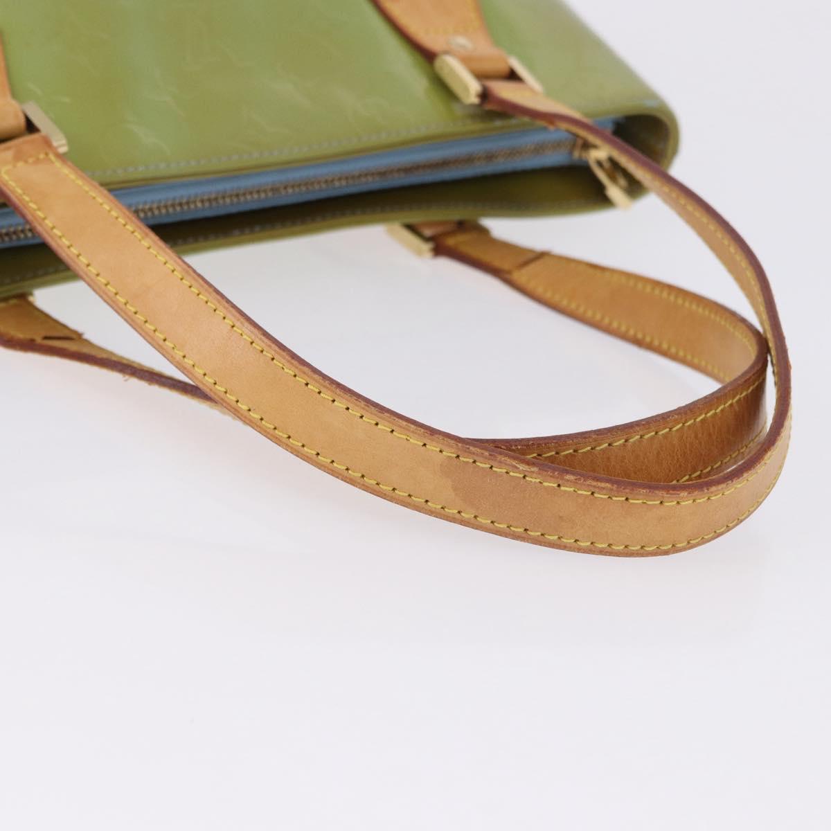 LOUIS VUITTON Monogram Vernis Houston Hand Bag Baby Blue M91005 LV Auth 196264