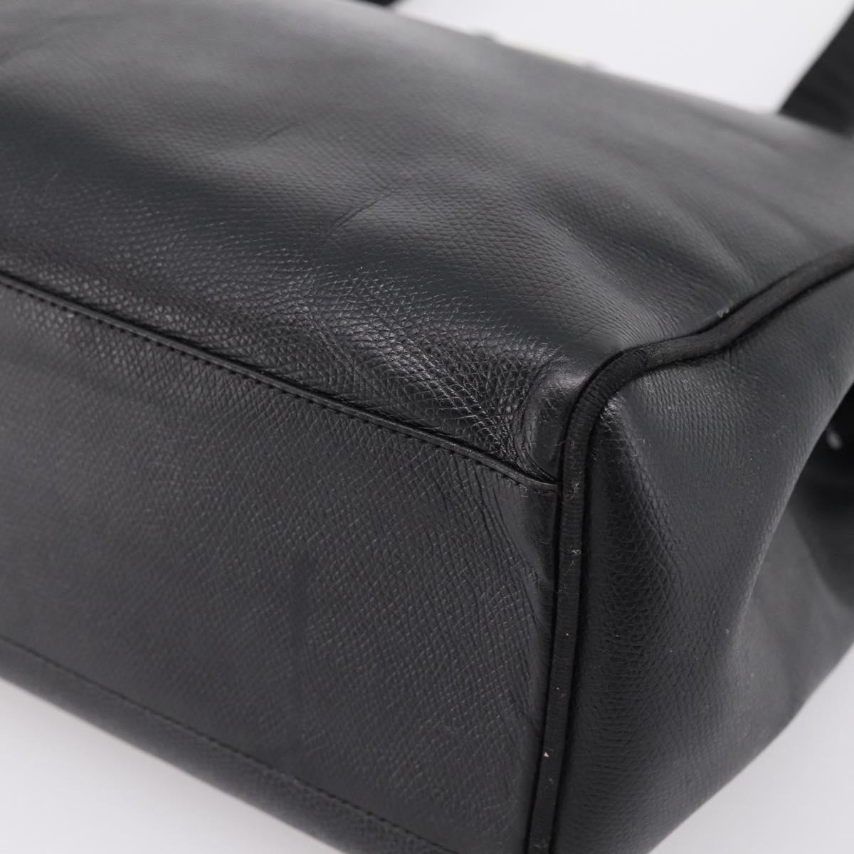 Salvatore Ferragamo Vala Tote Bag Leather Black Gold Auth 196268