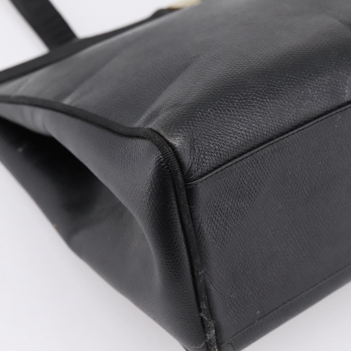 Salvatore Ferragamo Vala Tote Bag Leather Black Gold Auth 196268
