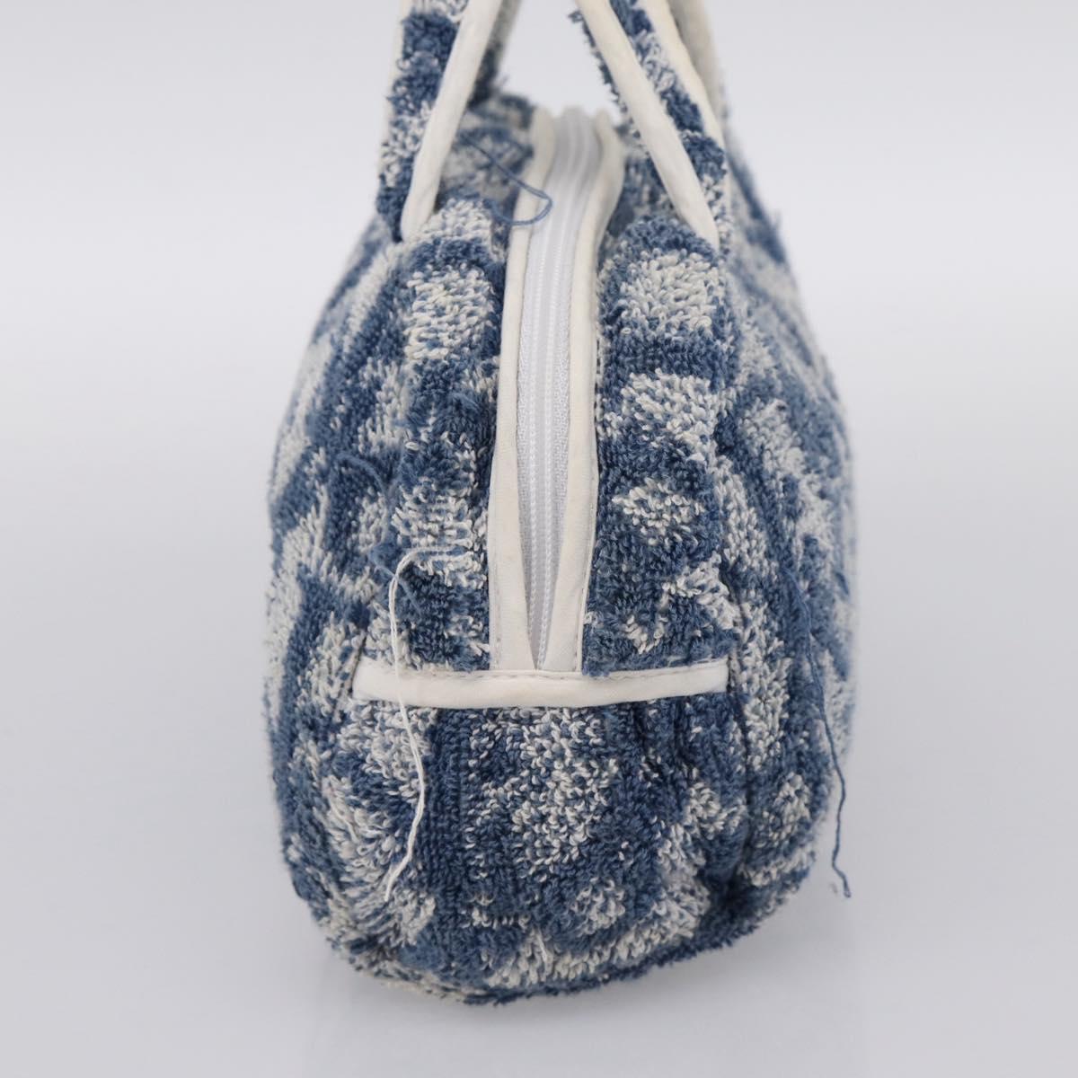 Christian Dior Trotter Canvas Hand Bag pile Blue Auth 196270A