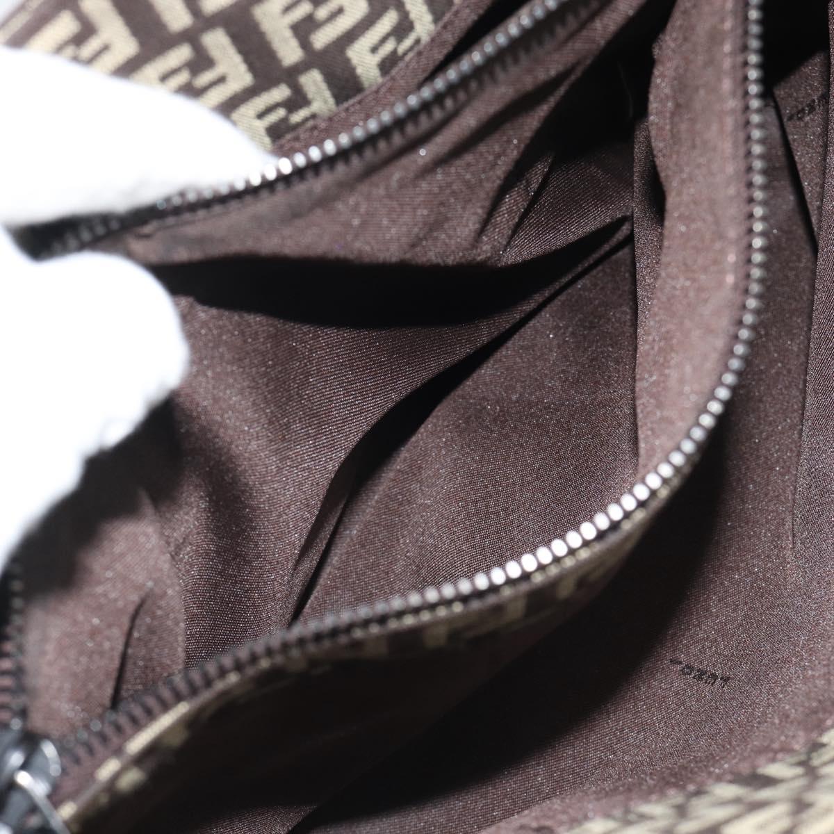 FENDI Zucchino Canvas Hand Bag Brown Auth 196271A