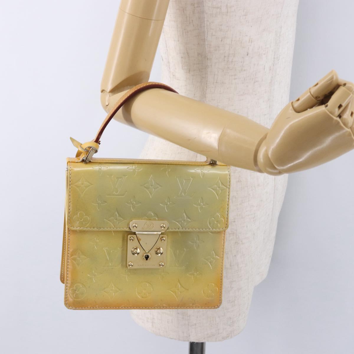 LOUIS VUITTON Monogram Vernis Spring Street Hand Bag Gris M91029 LV Auth 196286