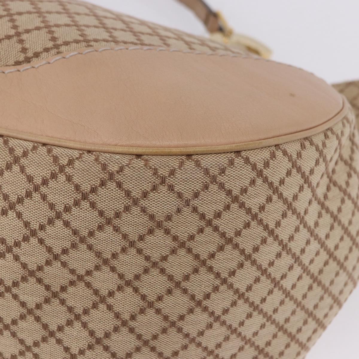 GUCCI GG Canvas Diamante Charlotte Shoulder Bag Beige Gold 203504 Auth 196294