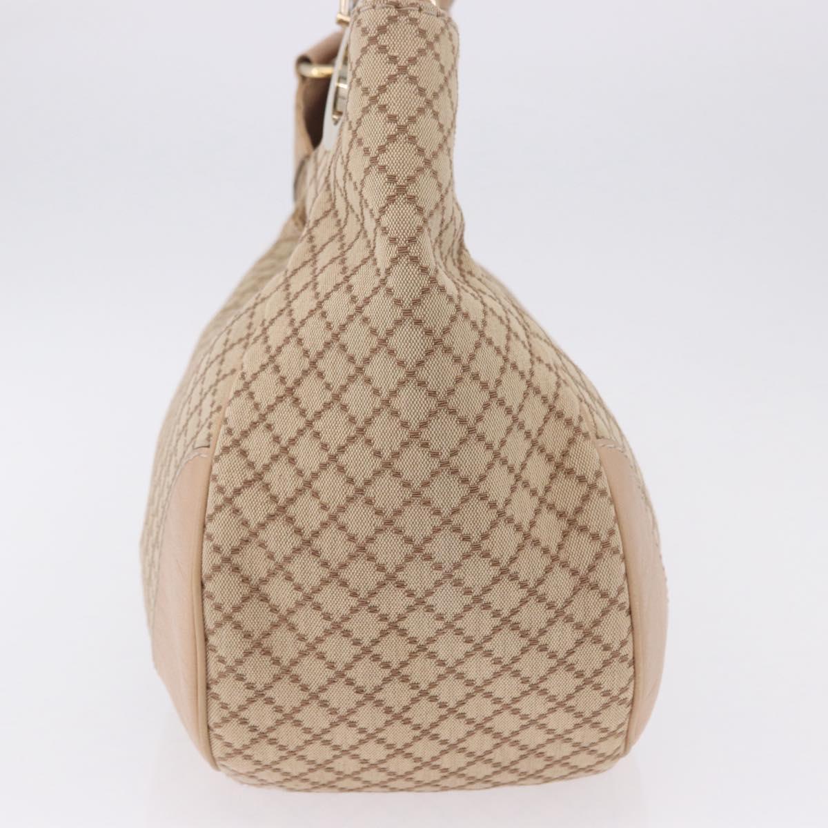 GUCCI GG Canvas Diamante Charlotte Shoulder Bag Beige Gold 203504 Auth 196294