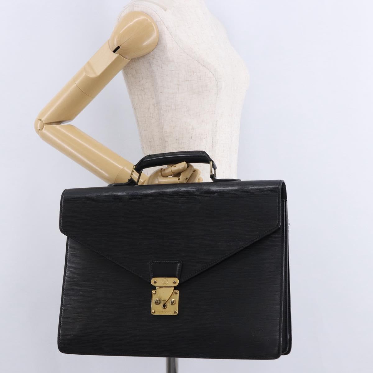 LOUIS VUITTON Epi Serviette Conseiller Business Bag Black M54422 LV Auth 196300