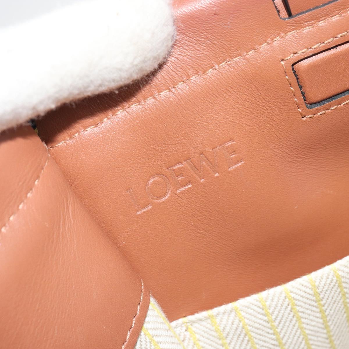 LOEWE Cushion Tote Small Tote Bag Canvas Yellow Auth 196303A