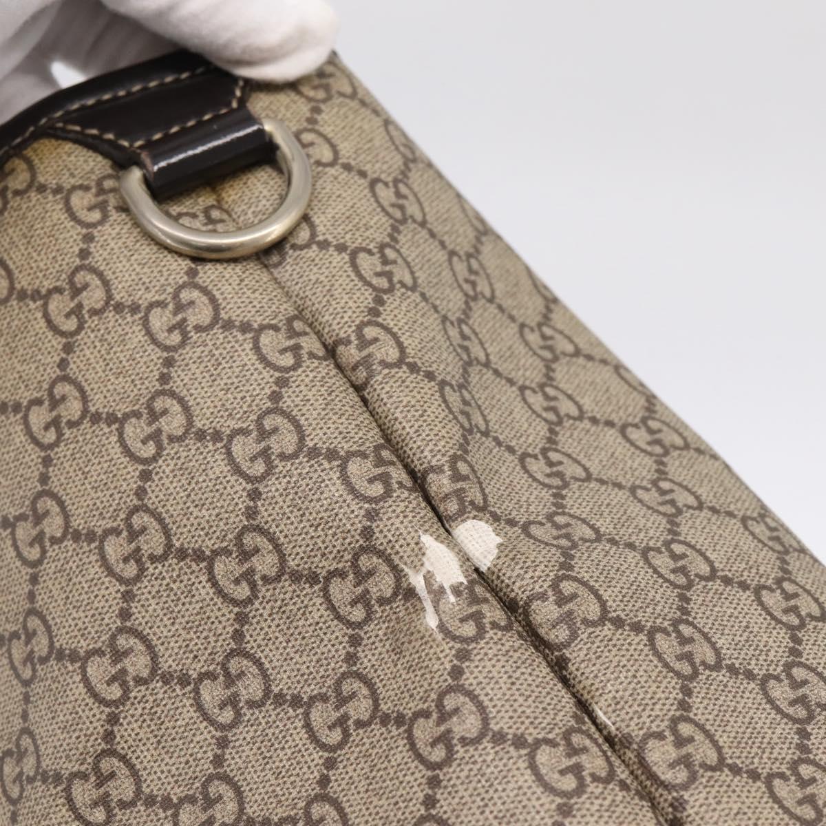 GUCCI GG Supreme Tote Bag PVC Beige Gold 197953 Auth 196307