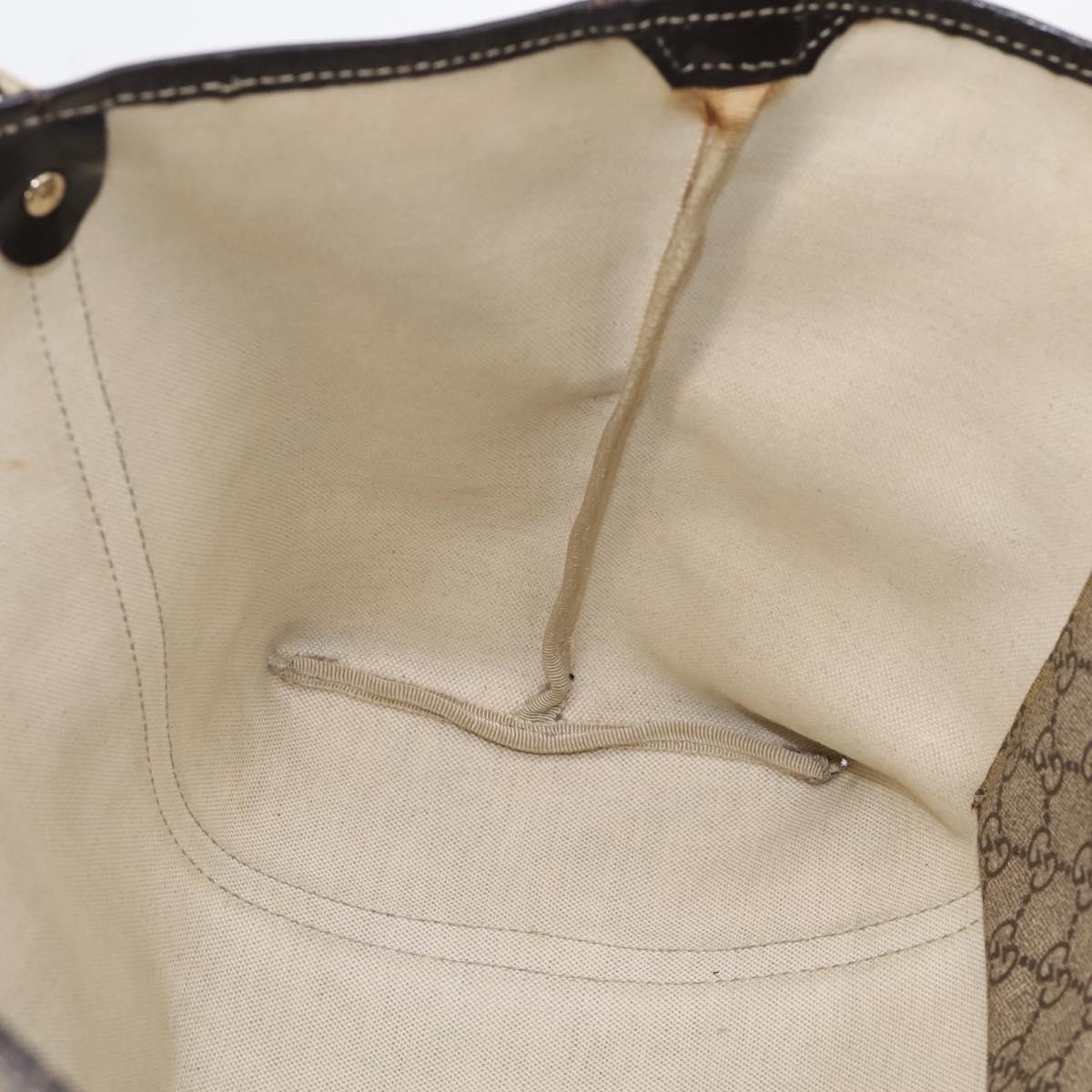 GUCCI GG Supreme Tote Bag PVC Beige Gold 197953 Auth 196307