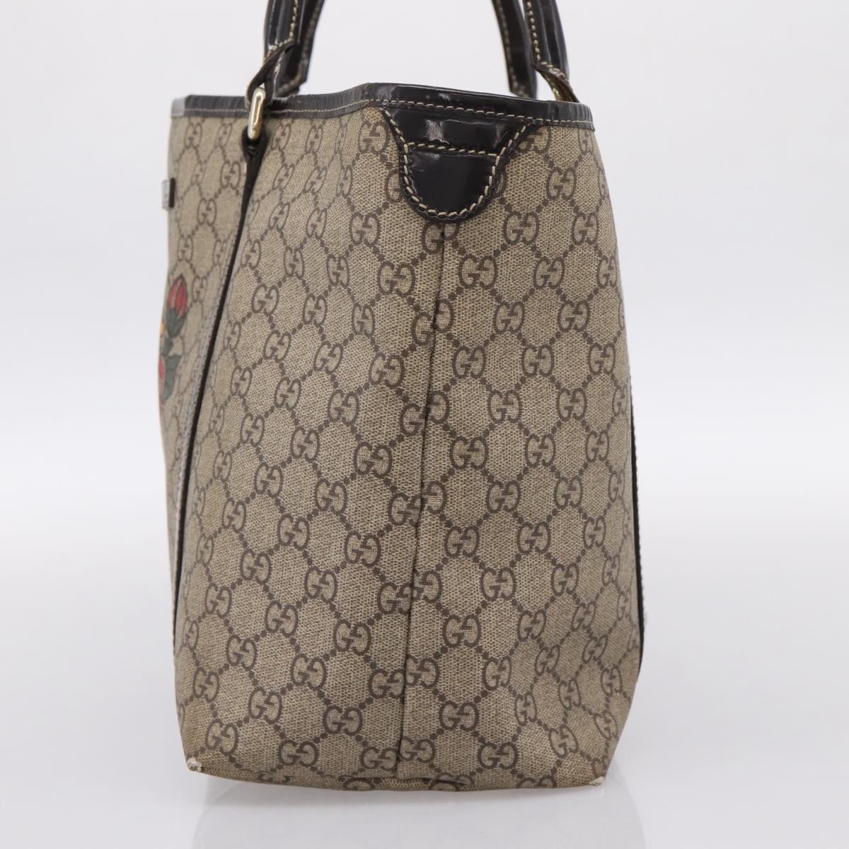 GUCCI GG Supreme Tote Bag PVC Beige Gold 197953 Auth 196307