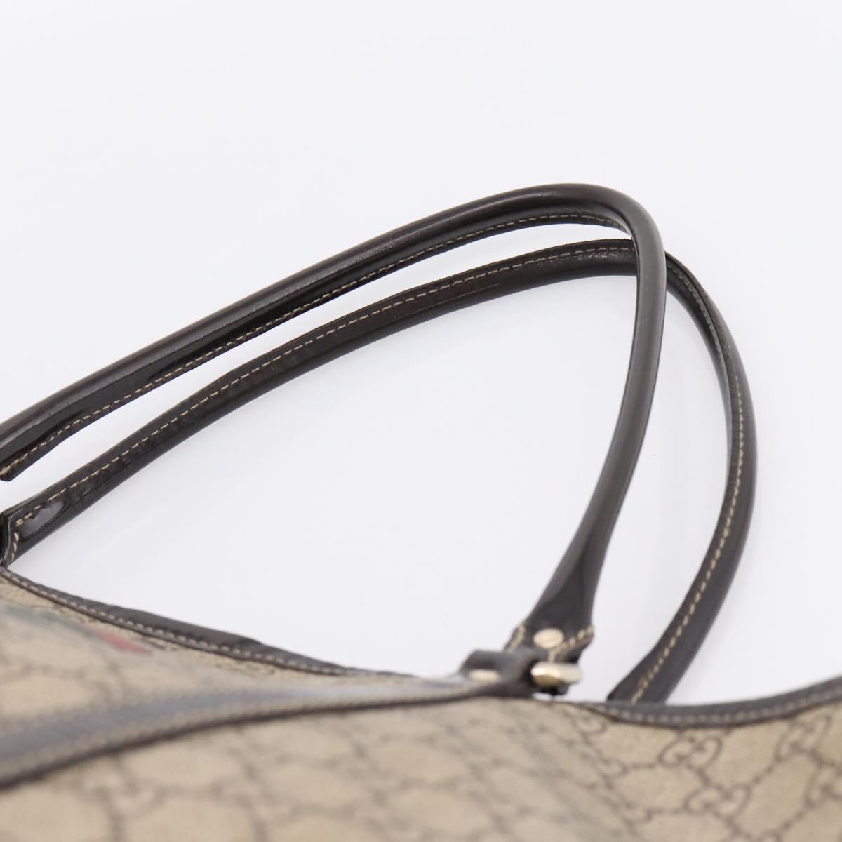 GUCCI GG Supreme Tote Bag PVC Beige Gold 197953 Auth 196307