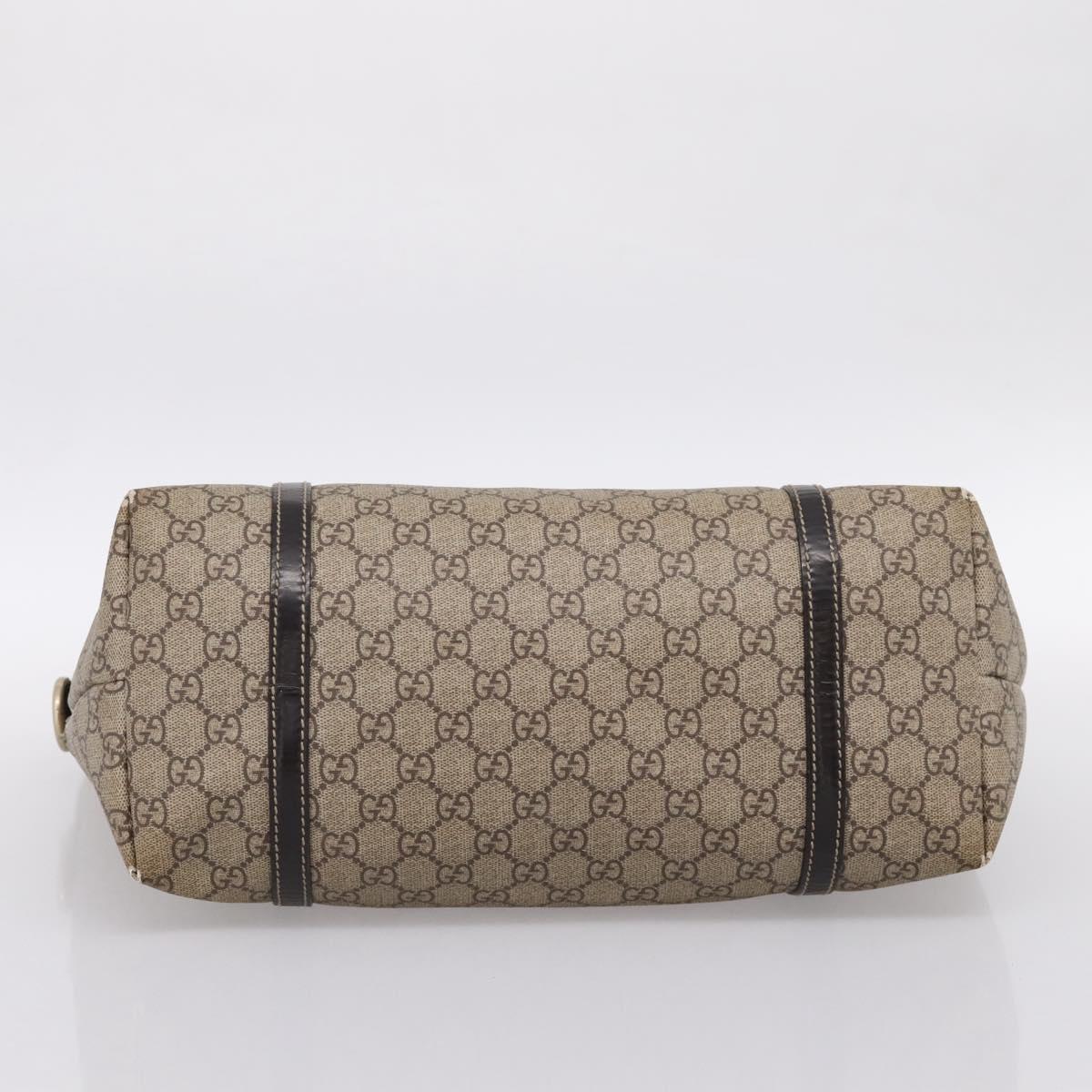 GUCCI GG Supreme Tote Bag PVC Beige Gold 197953 Auth 196307