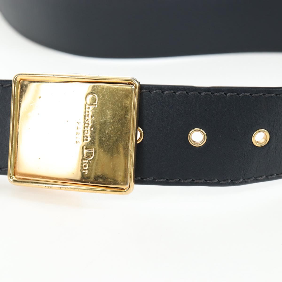 Christian Dior Trotter Canvas Diorissimo Hand Bag Navy Gold Auth 196320M