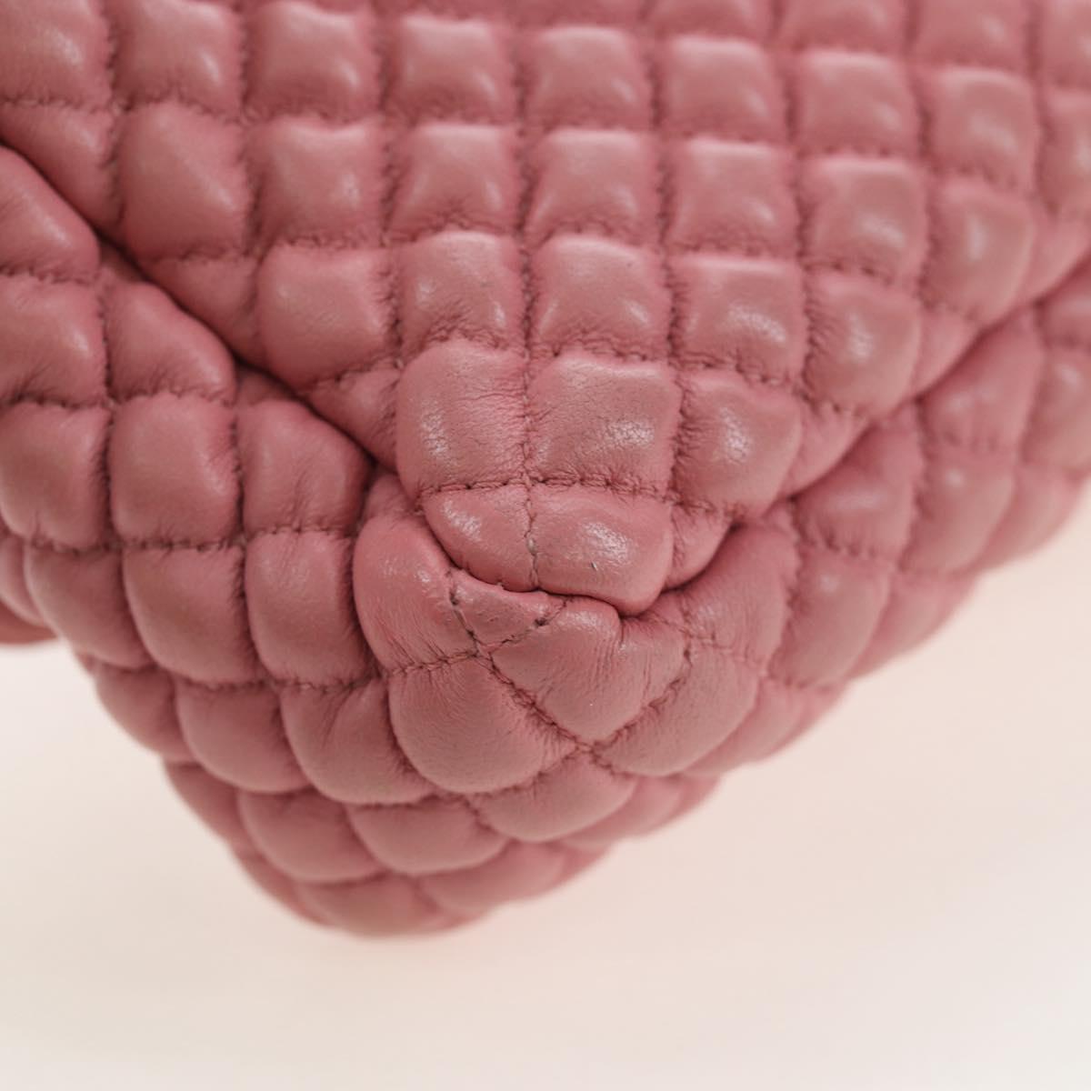 CHANEL Matelasse Dallas Chain Shoulder Bag Lamb Skin Pink Silver CC Auth 196321V