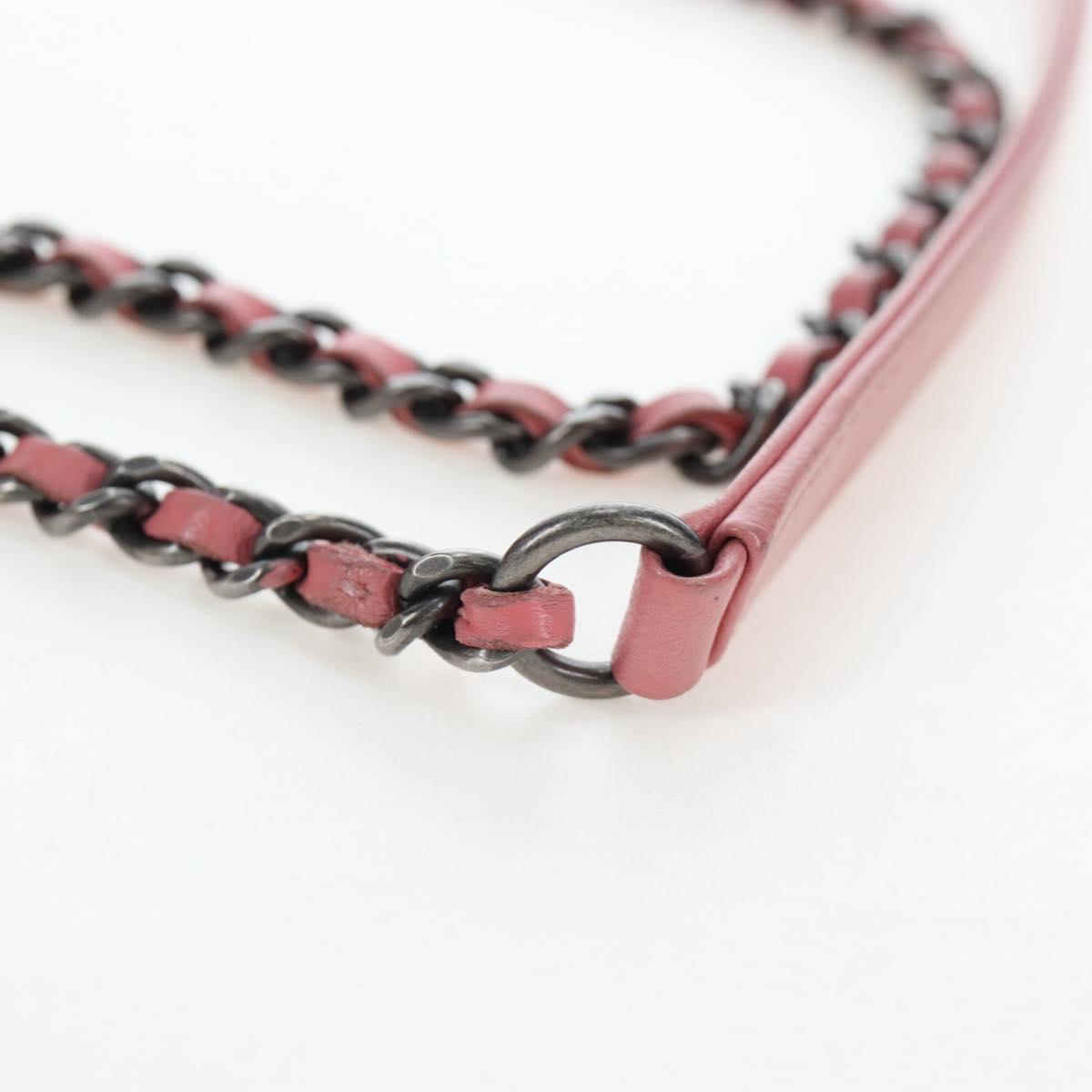CHANEL Matelasse Dallas Chain Shoulder Bag Lamb Skin Pink Silver CC Auth 196321V