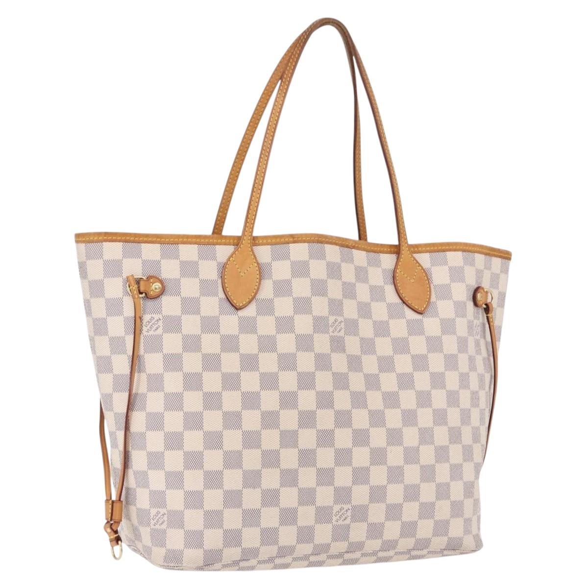 LOUIS VUITTON Damier Azur Neverfull MM Tote Bag N41605 LV Auth 196323A