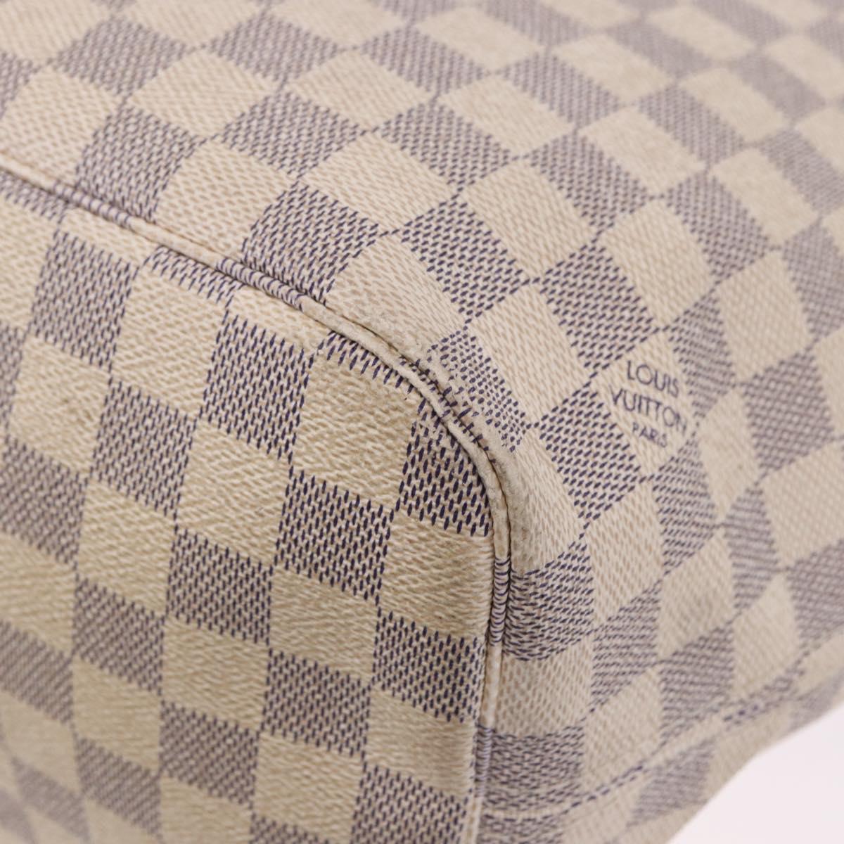 LOUIS VUITTON Damier Azur Neverfull MM Tote Bag N41605 LV Auth 196323A