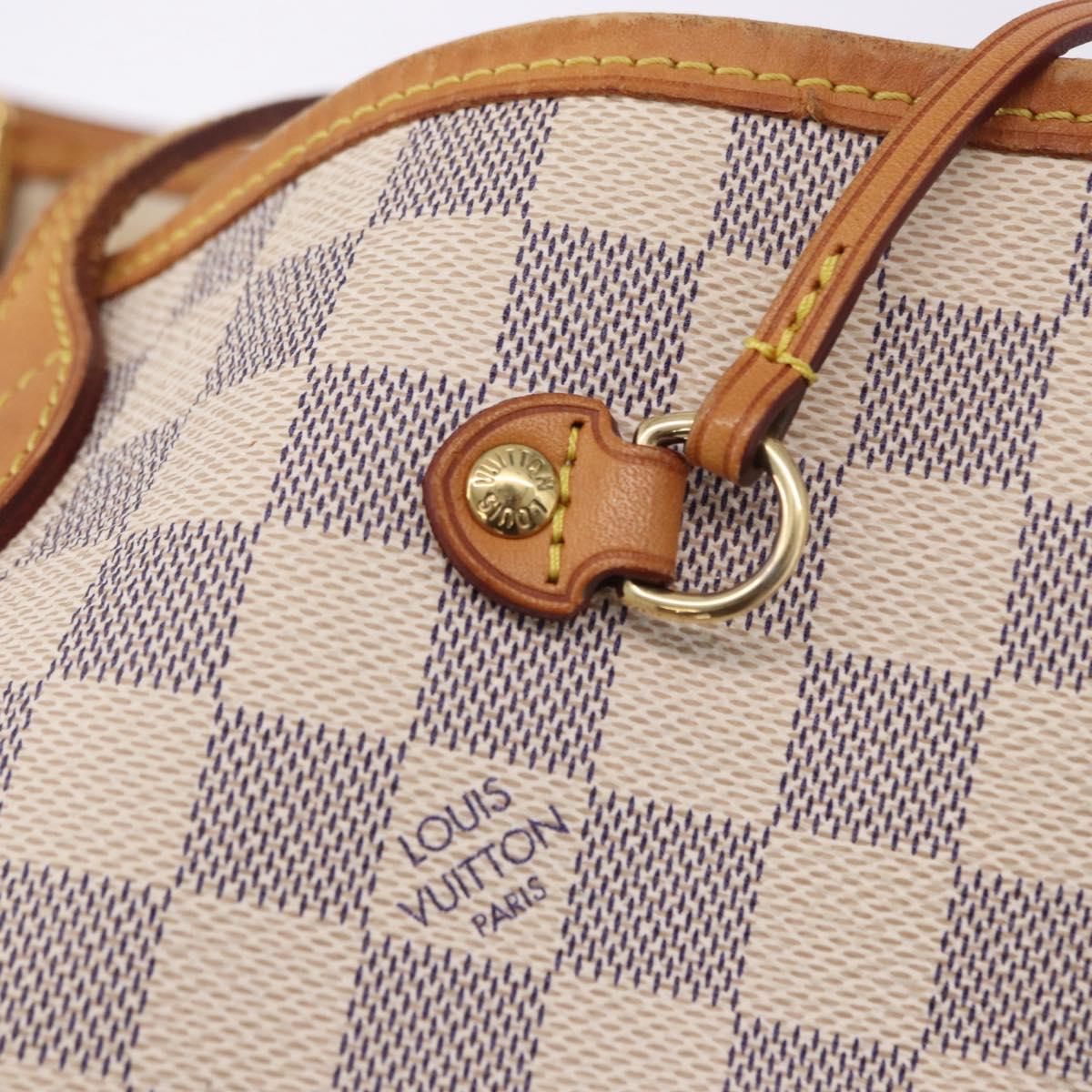 LOUIS VUITTON Damier Azur Neverfull MM Tote Bag N41605 LV Auth 196323A