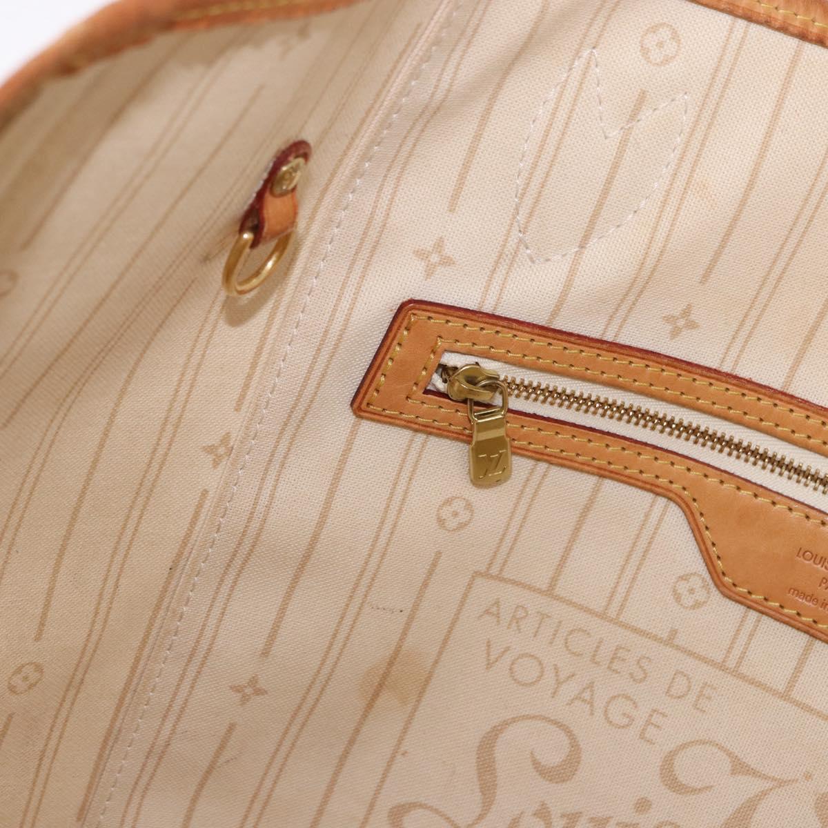 LOUIS VUITTON Damier Azur Neverfull MM Tote Bag N41605 LV Auth 196323A