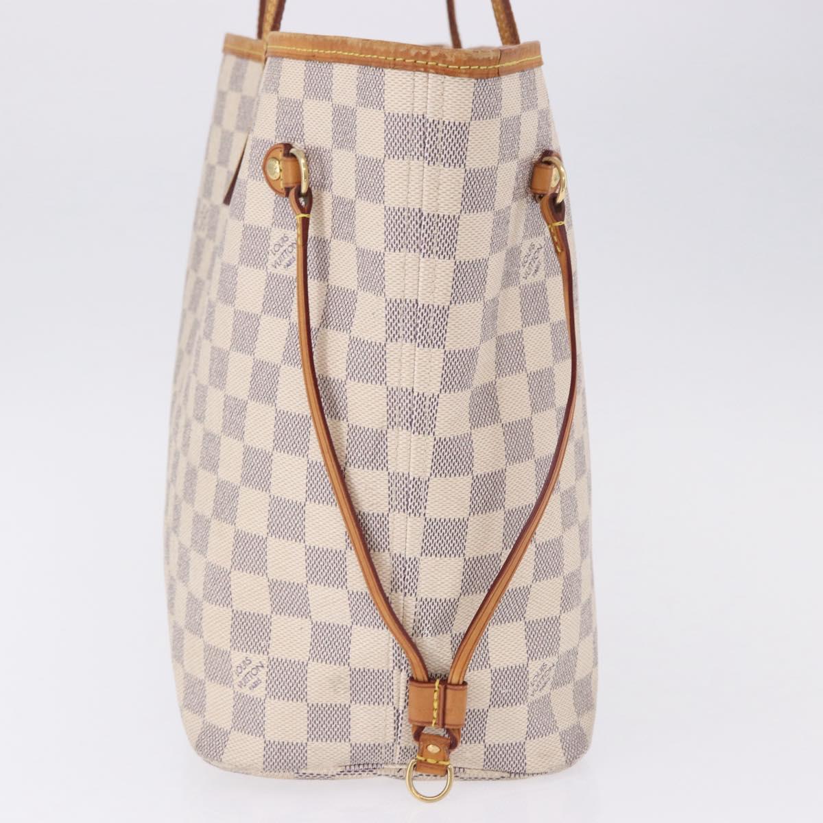 LOUIS VUITTON Damier Azur Neverfull MM Tote Bag N41605 LV Auth 196323A