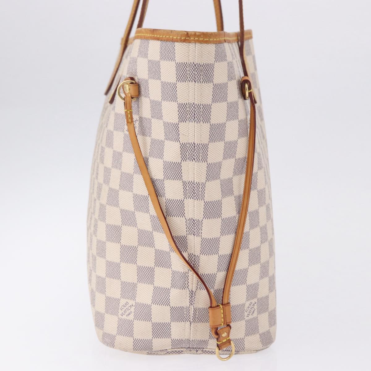 LOUIS VUITTON Damier Azur Neverfull MM Tote Bag N41605 LV Auth 196323A