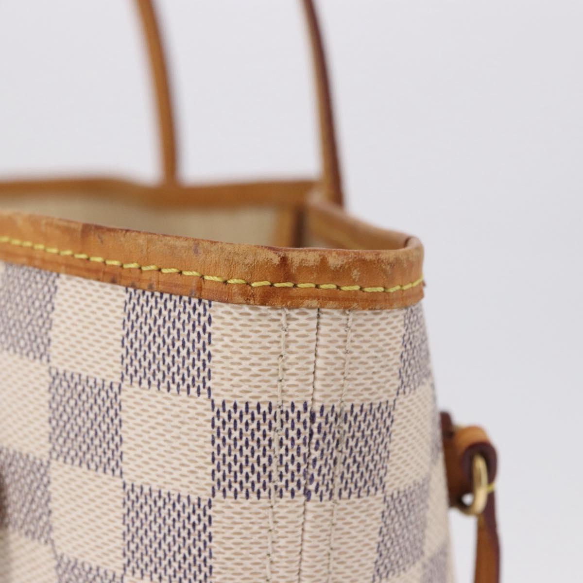 LOUIS VUITTON Damier Azur Neverfull MM Tote Bag N41605 LV Auth 196323A