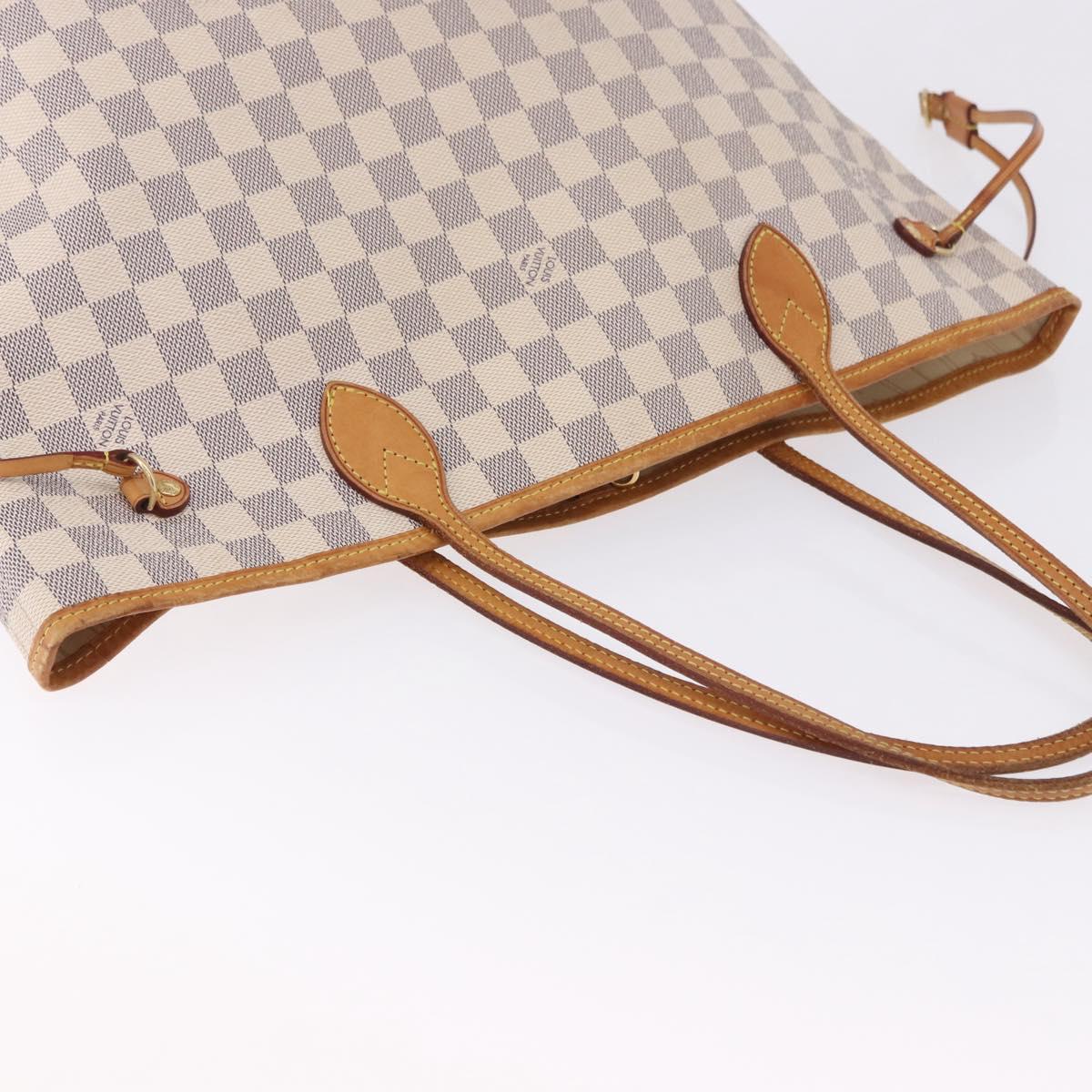 LOUIS VUITTON Damier Azur Neverfull MM Tote Bag N41605 LV Auth 196323A