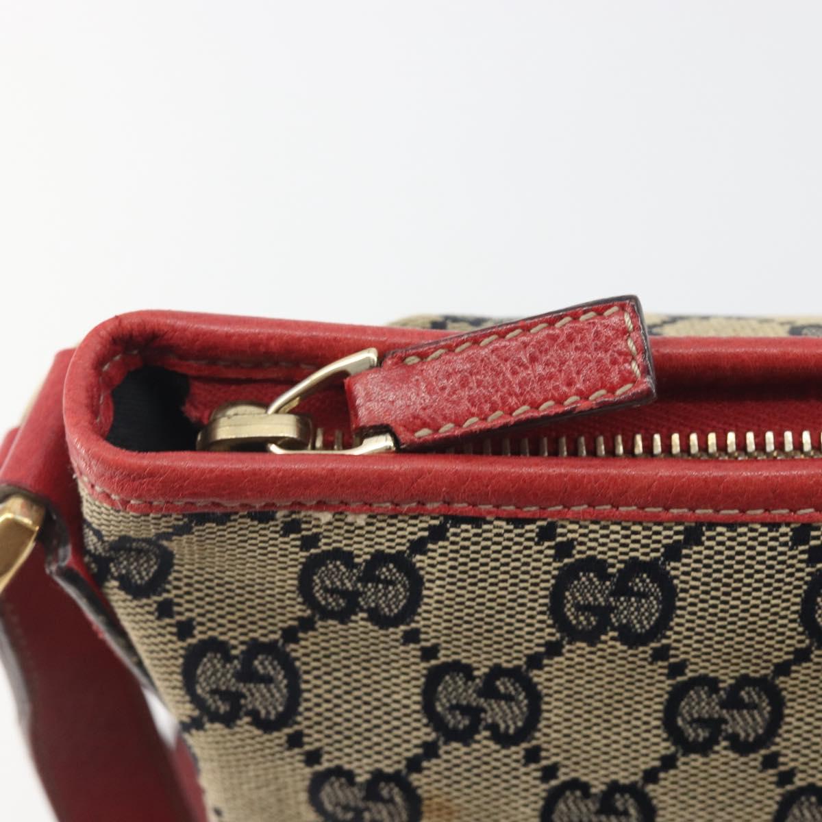 GUCCI GG Canvas Abbey Shoulder Bag Navy Gold 131326 Auth 196328