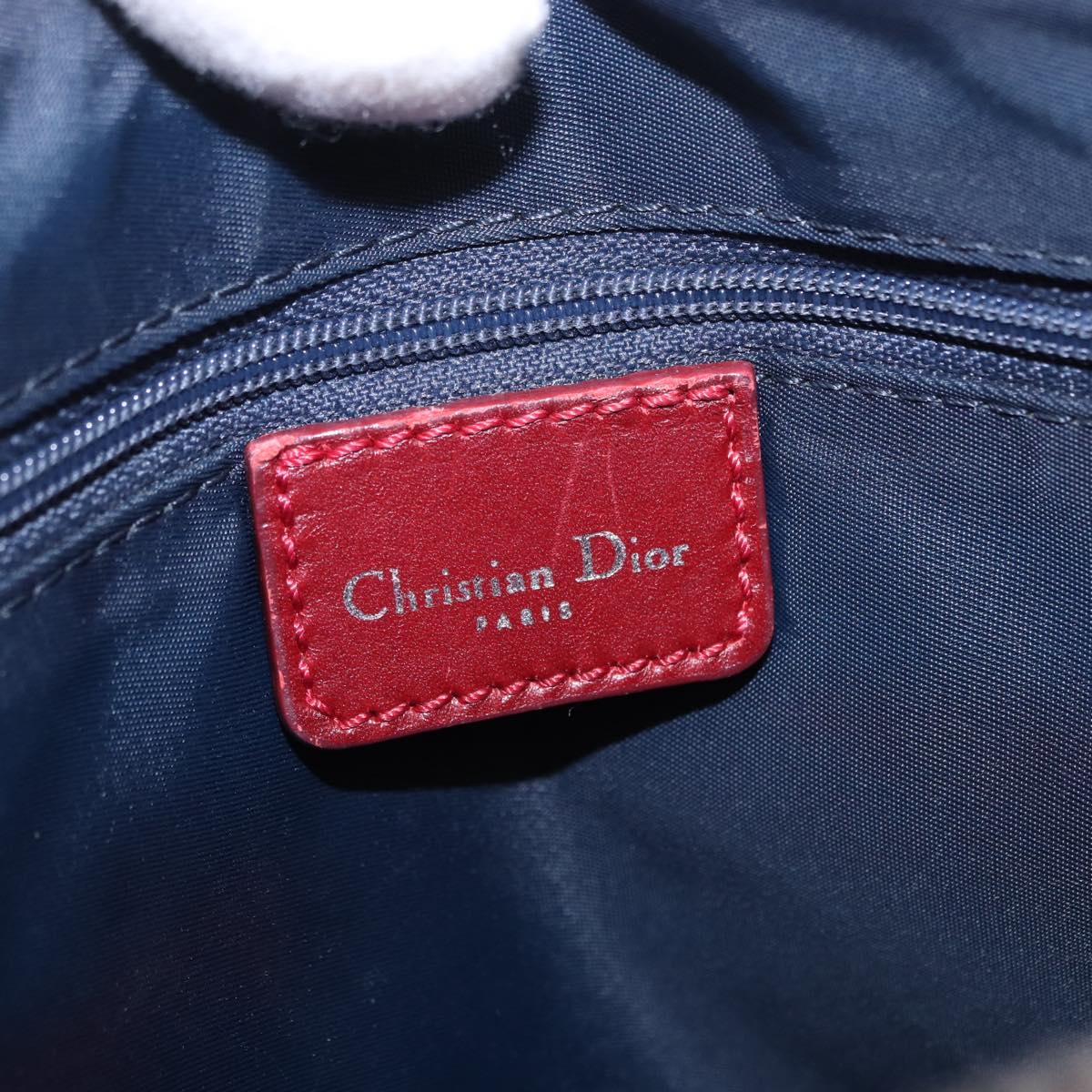 Christian Dior Trotter Canvas Hand Bag Navy Silver Auth 196330A