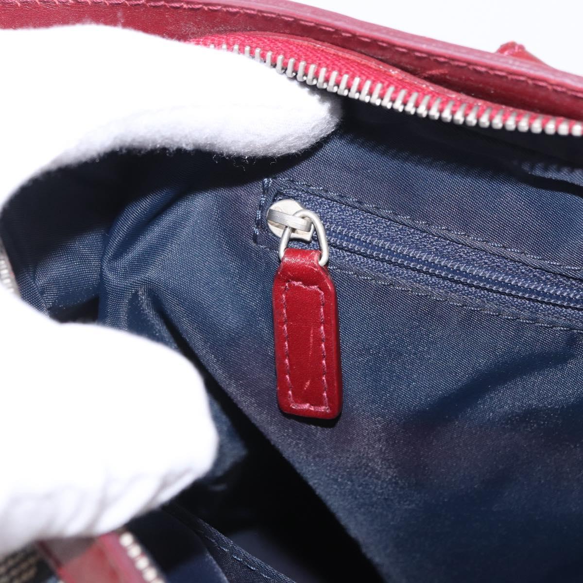 Christian Dior Trotter Canvas Hand Bag Navy Silver Auth 196330A