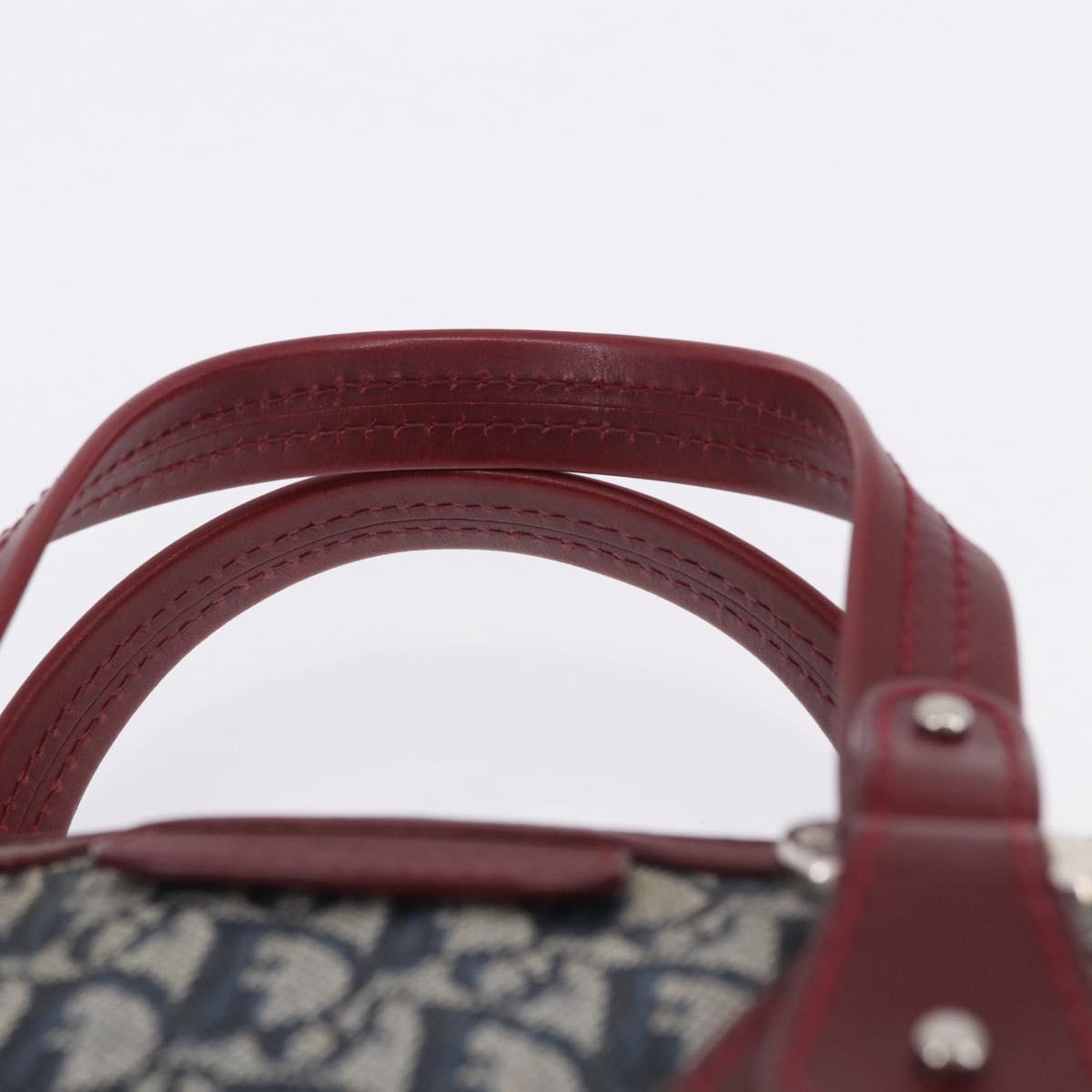 Christian Dior Trotter Canvas Hand Bag Navy Silver Auth 196330A