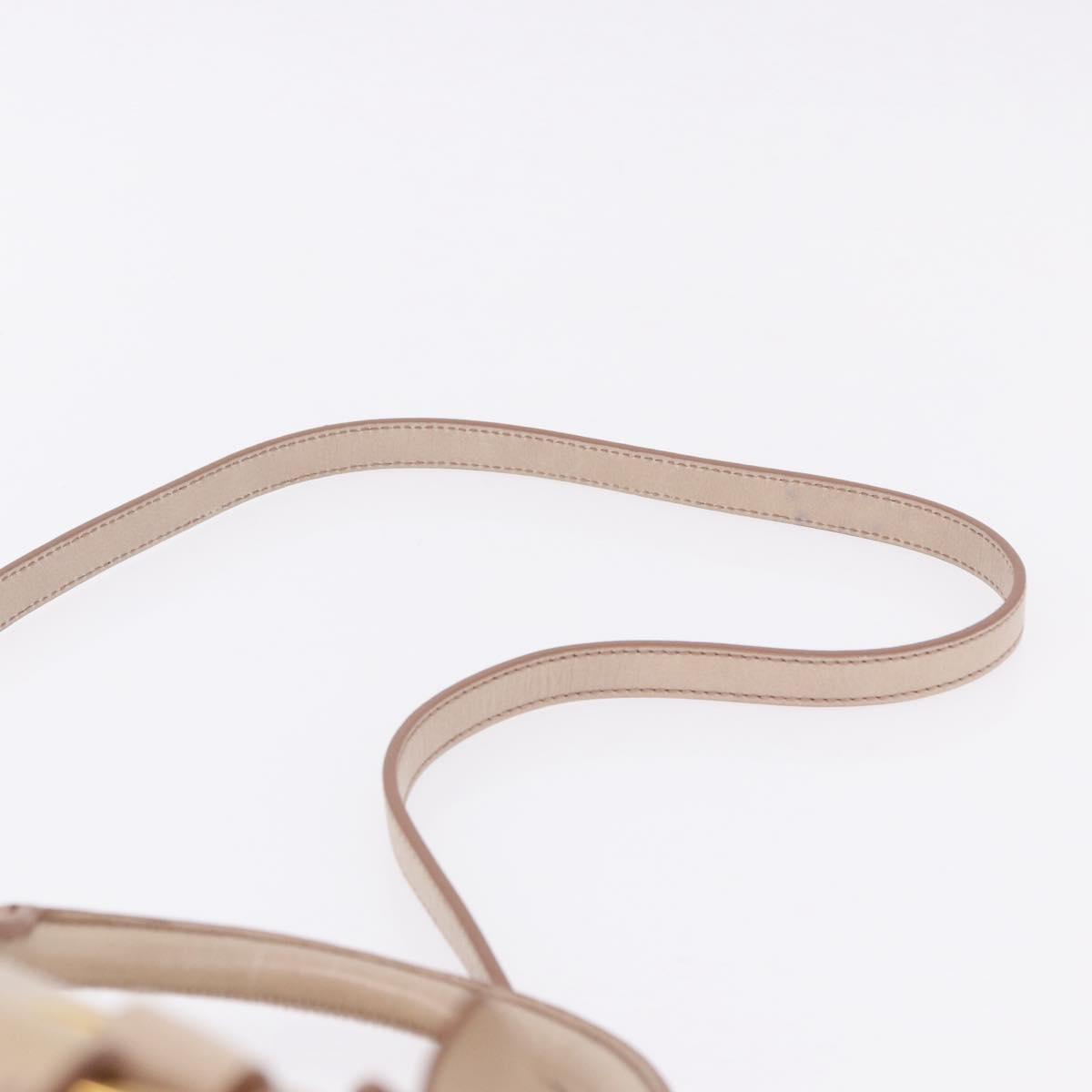 Miu Miu Hand Bag Leather 2way Pink Gold Auth 196334M