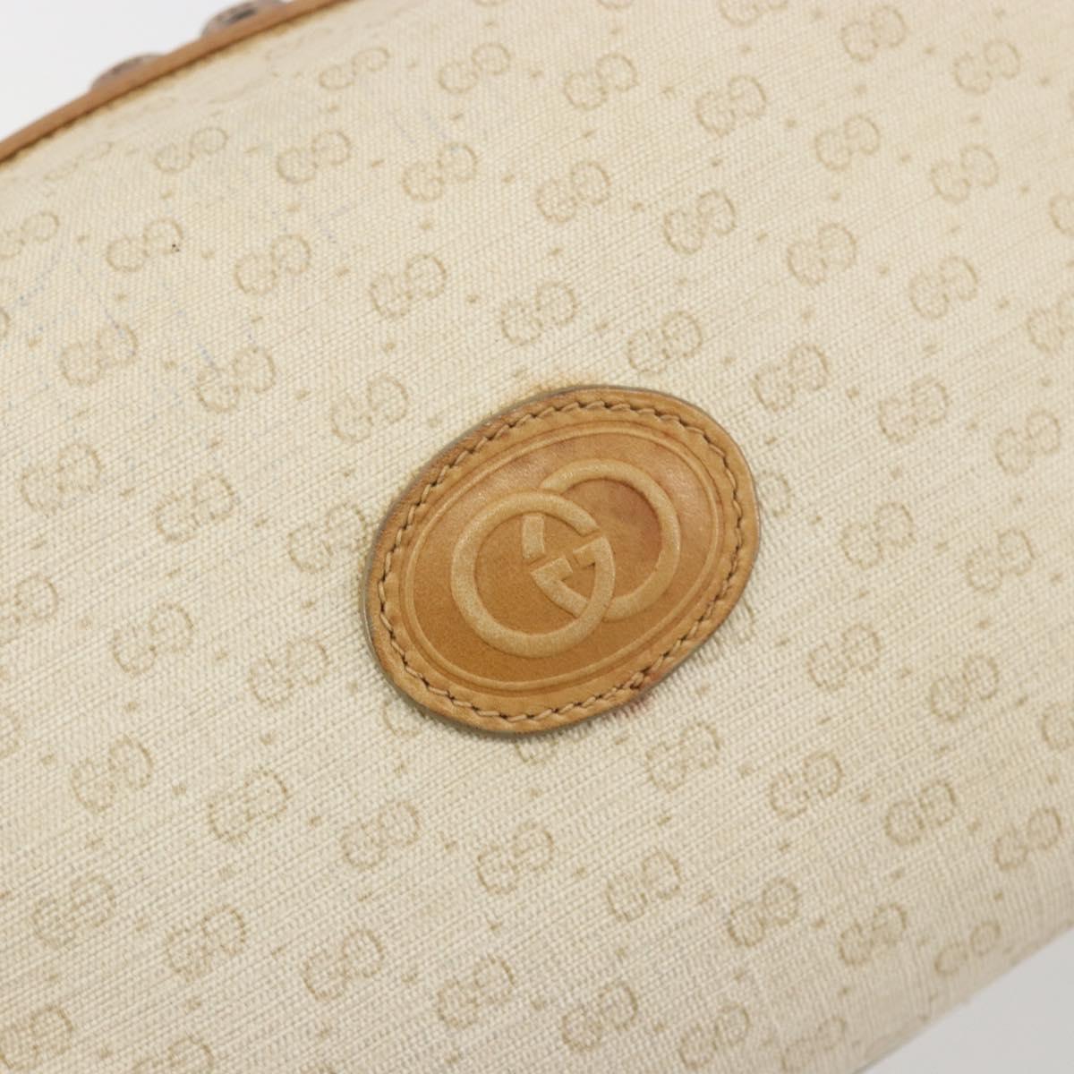 GUCCI Micro GG Supreme Shoulder Bag PVC Ivory Gold 67 01 5294 Auth 196335
