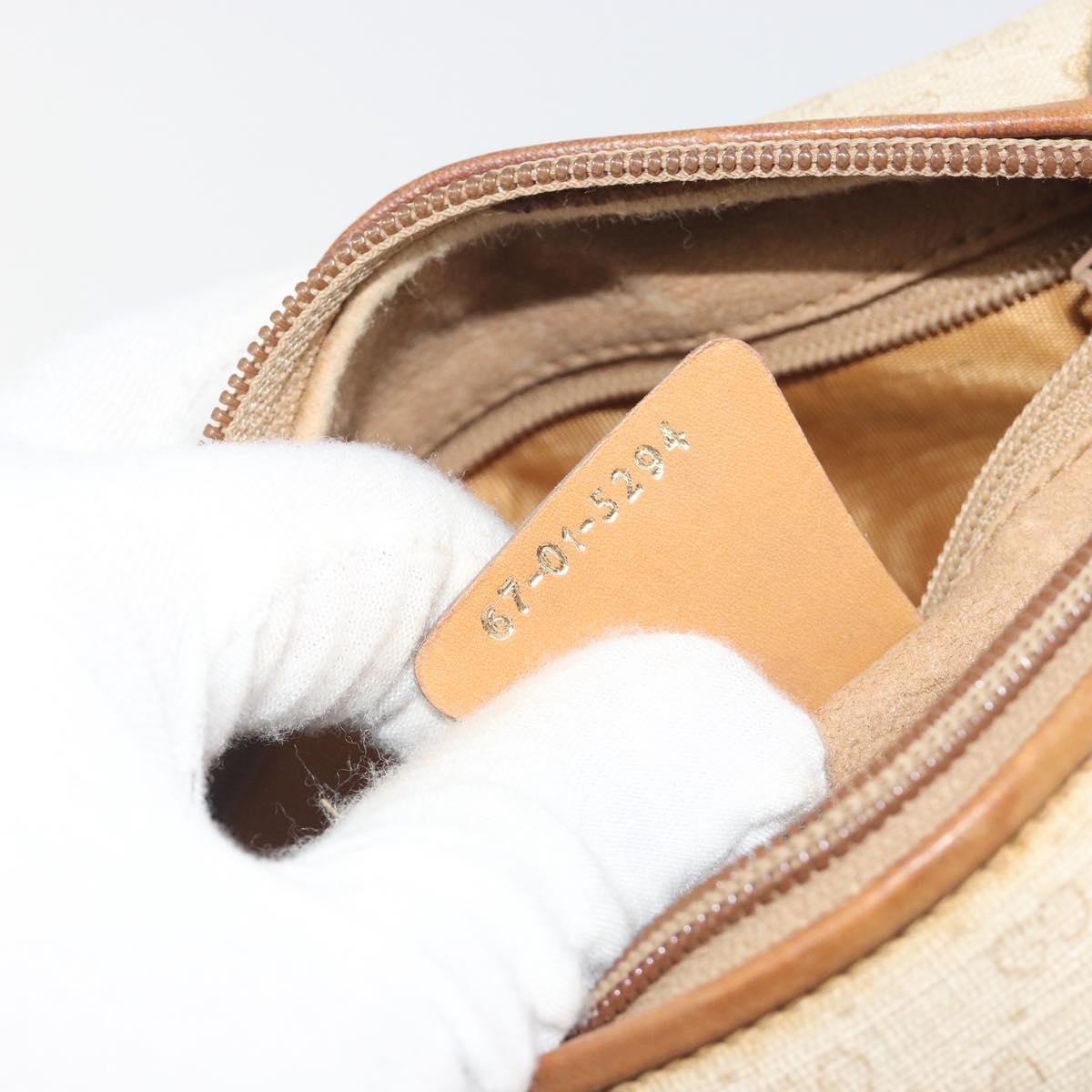 GUCCI Micro GG Supreme Shoulder Bag PVC Ivory Gold 67 01 5294 Auth 196335
