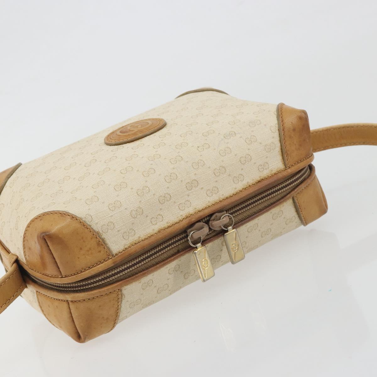 GUCCI Micro GG Supreme Shoulder Bag PVC Ivory Gold 67 01 5294 Auth 196335