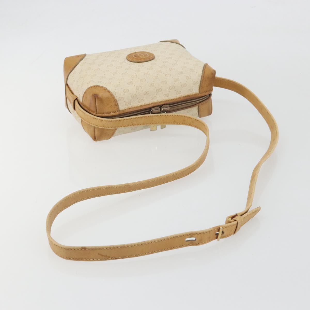 GUCCI Micro GG Supreme Shoulder Bag PVC Ivory Gold 67 01 5294 Auth 196335