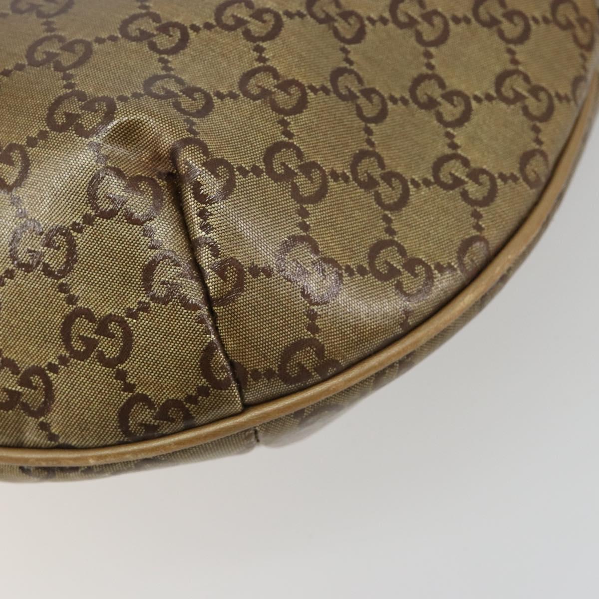 GUCCI GG Crystal Sherry Line Bag Coated Canvas Beige Gold 181092 Auth 196336