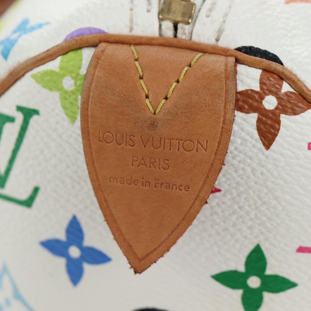 LOUIS VUITTON Monogram Multicolor Speedy 30 Bag White Bron M92643 Auth 196338V