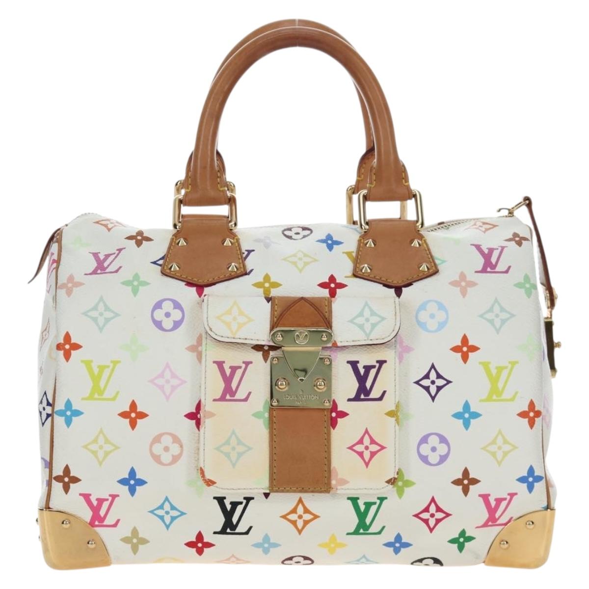 LOUIS VUITTON Monogram Multicolor Speedy 30 Bag White Bron M92643 Auth 196338V